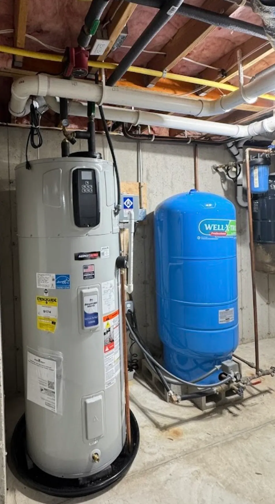 Hybrid Electric Water Heater & Well Tank Install